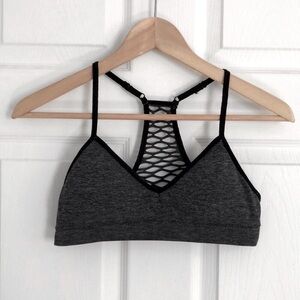 Grey back detail bralette